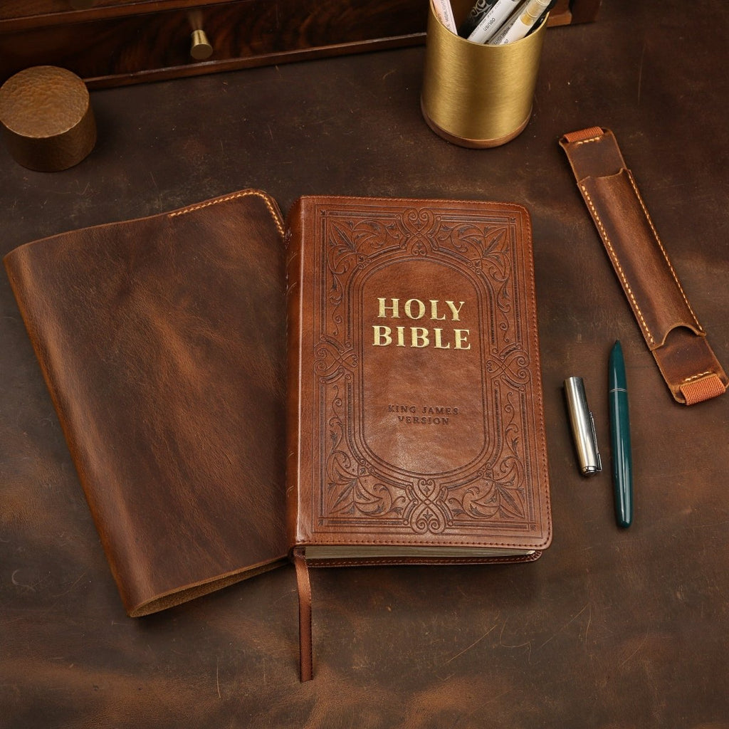 Hand-Stitched Leather Bible Covers: A Perfect Gift