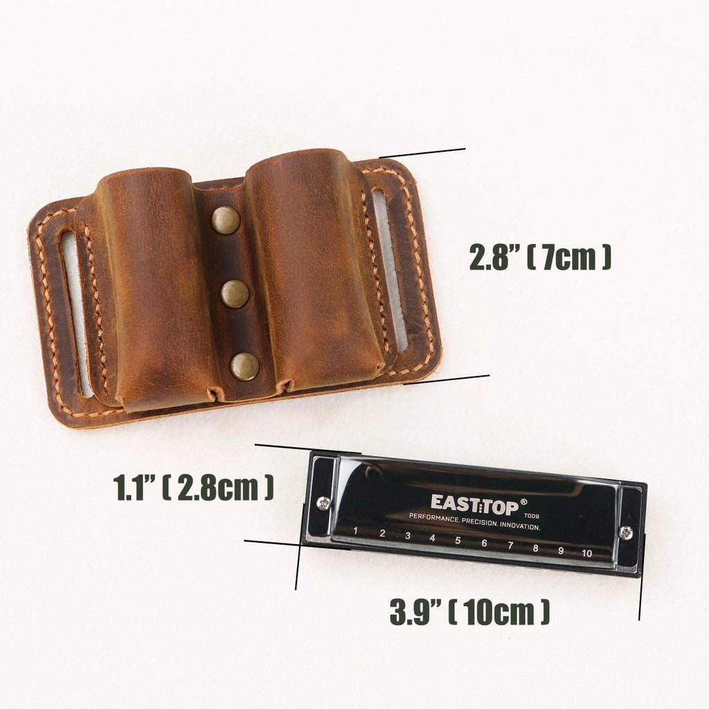 2 slot harmonica holder - DMleather