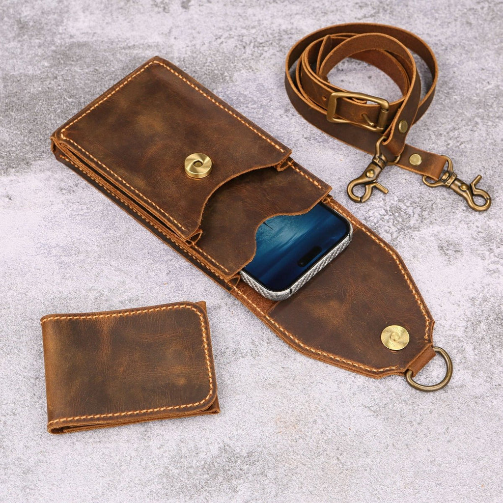 cell phone crossbody bag - DMleather
