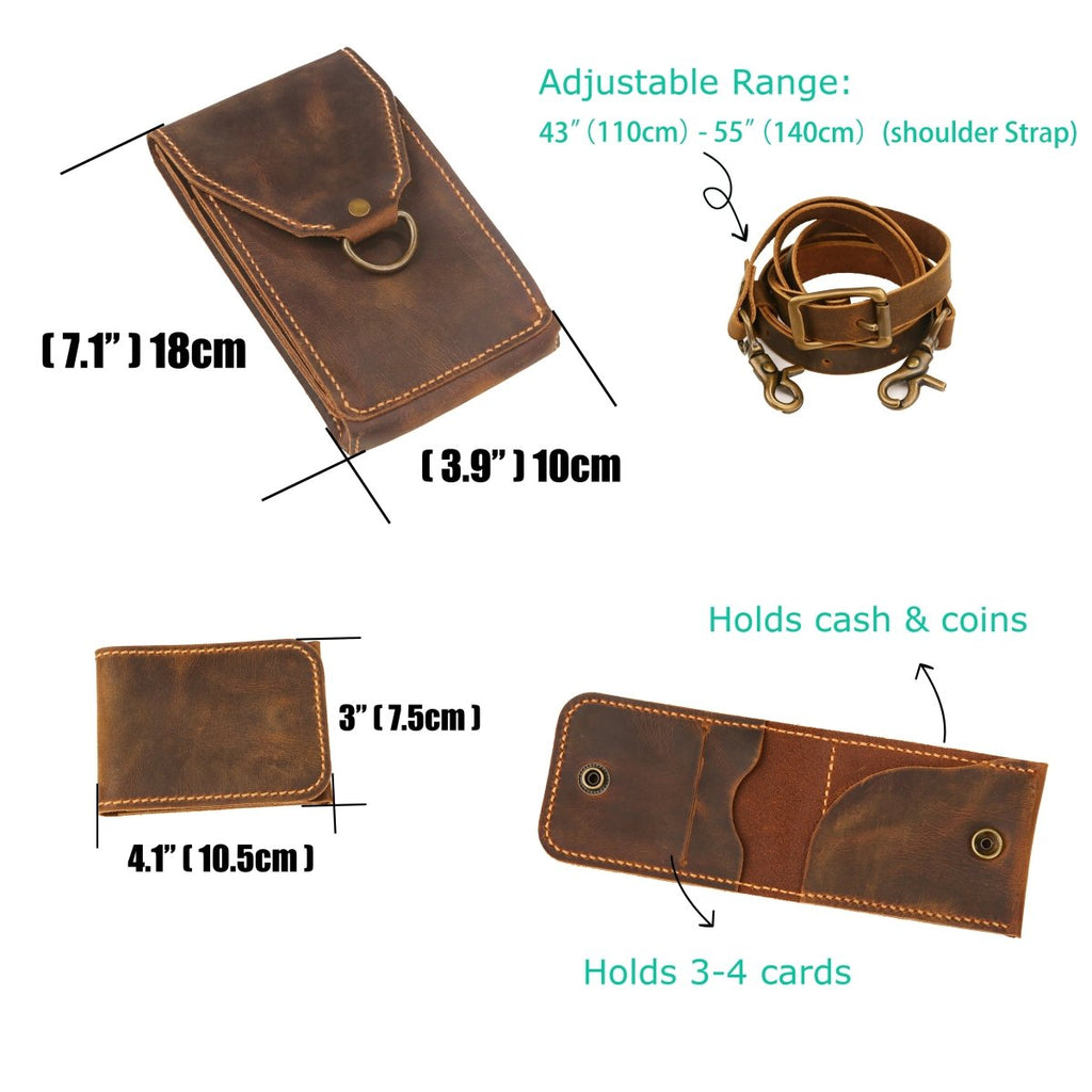 cell phone crossbody bag - DMleather