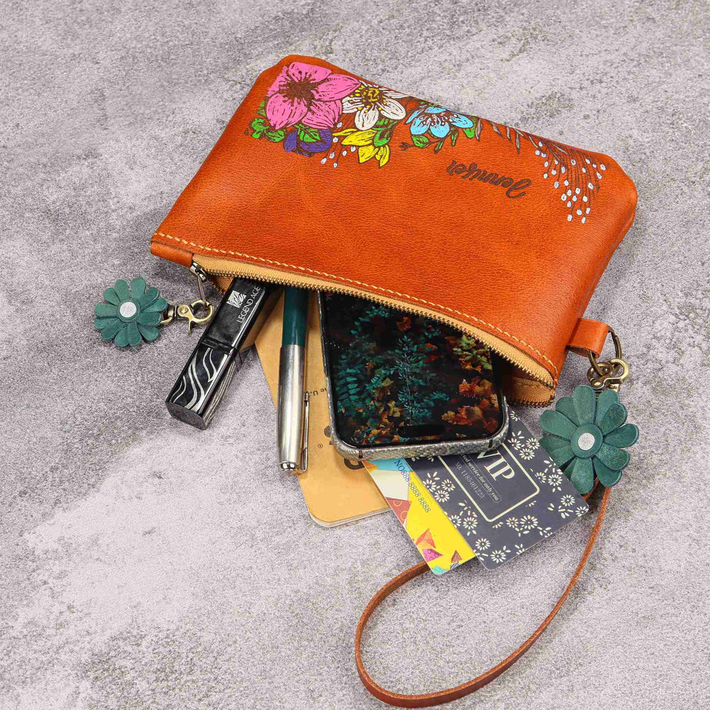 hand painted leather purses - DMleather