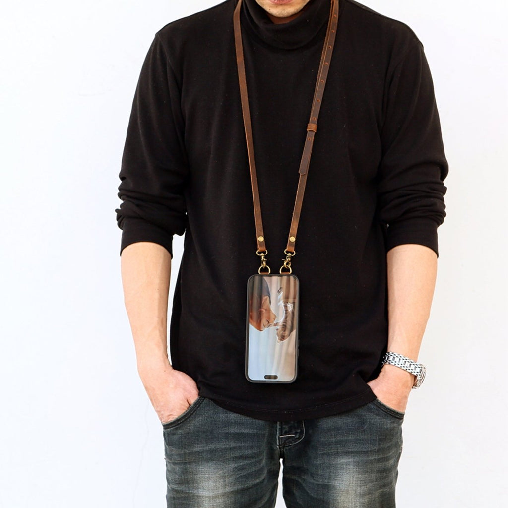 iphone 13 pro case with strap - DMleather