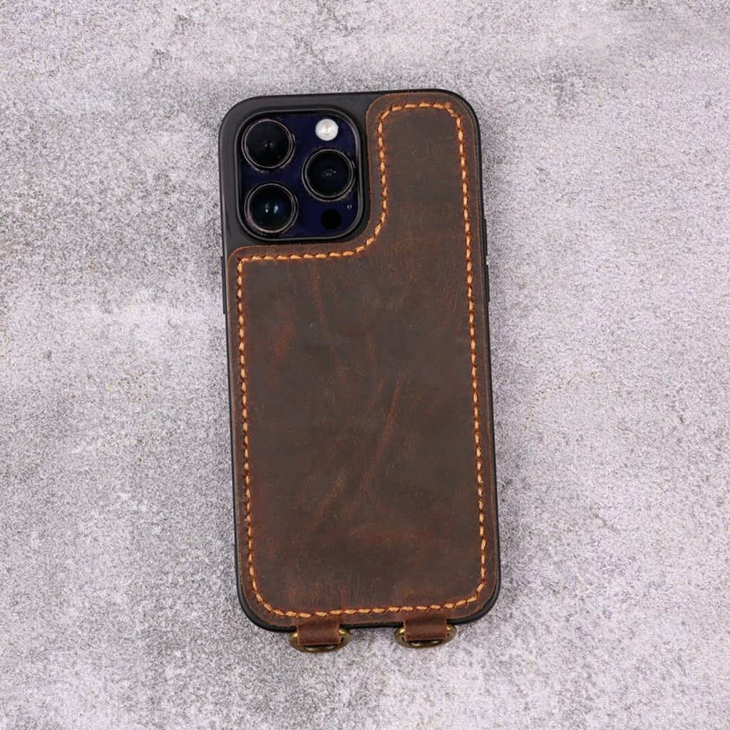 iphone 13 pro case with strap - DMleather
