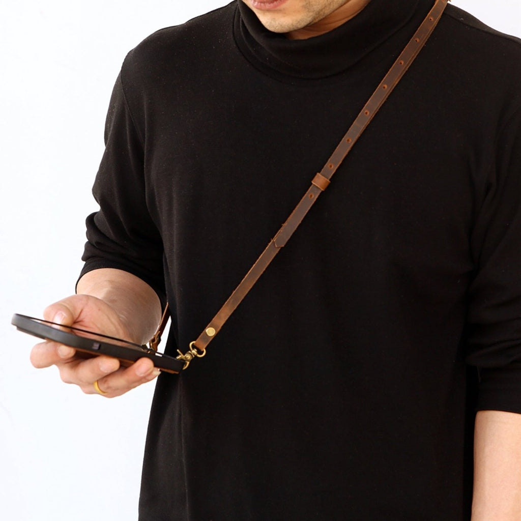 iphone 13 pro case with strap - DMleather