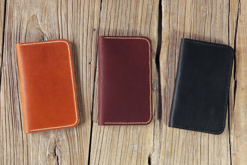 Brown Black vegetable tanned leather cover for field notebook