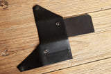 All black leather front wallet for men