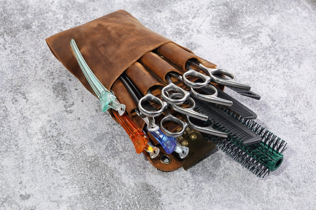Leather barber hairdressing bag Gifts for hairdressers