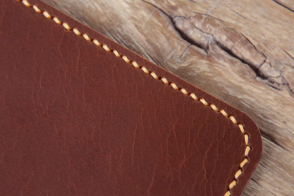 Brown Black vegetable tanned leather cover for field notebook