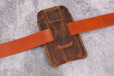 Leather Phone sleeve pouch flip case with belt clip loop