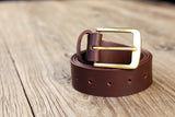 Personalized full grain men leather belt