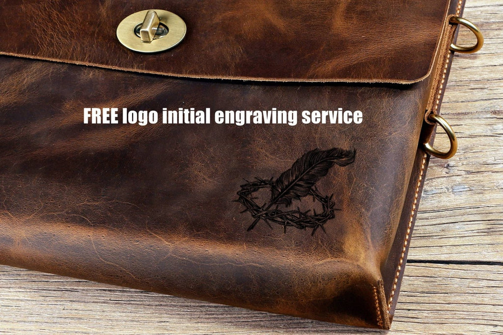 15 inch leather laptop bag - DMleather