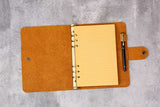 Embossing leather A5 A6 6 ring binder notebook planner