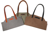 Large leather canvas wood carrying bag Waxed canvas log carrier