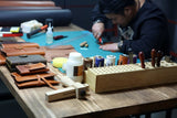 Personalized leather moleskine cover with pen holder
