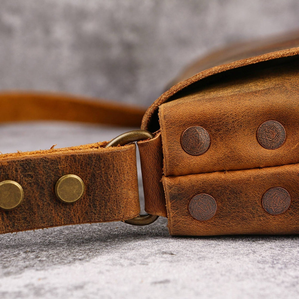 brown leather laptop bag - DMleather