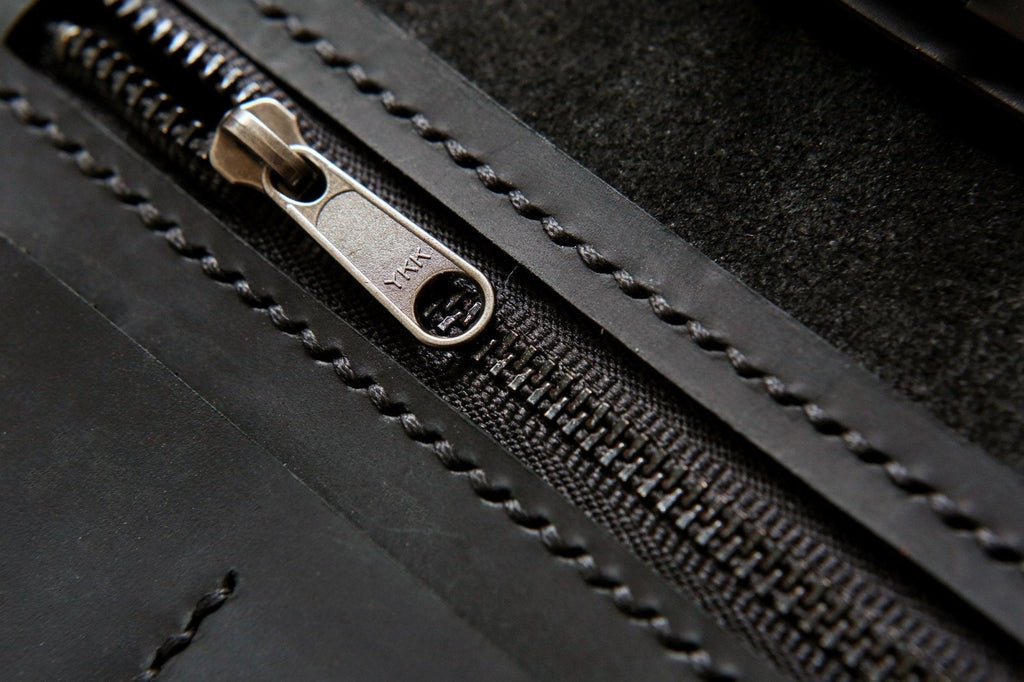 All black leather A5 6 ring binder diary