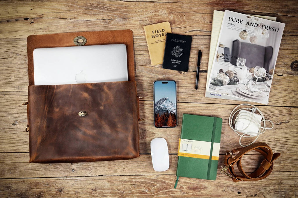 15 inch leather laptop bag - DMleather