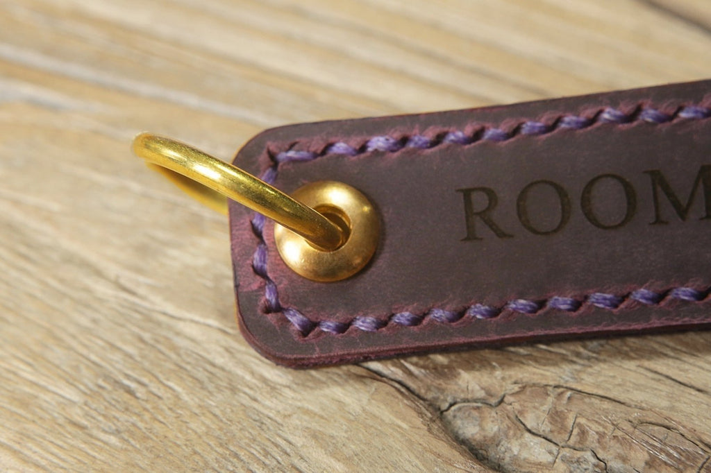 Personalized leather engraved custom key tags fob