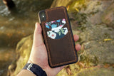 Personalized leather iPhone 11 Pro card case holder