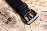 Black leather apple iPhone watch band strap