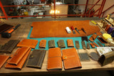 vintage distressed leather key wallet key card holder