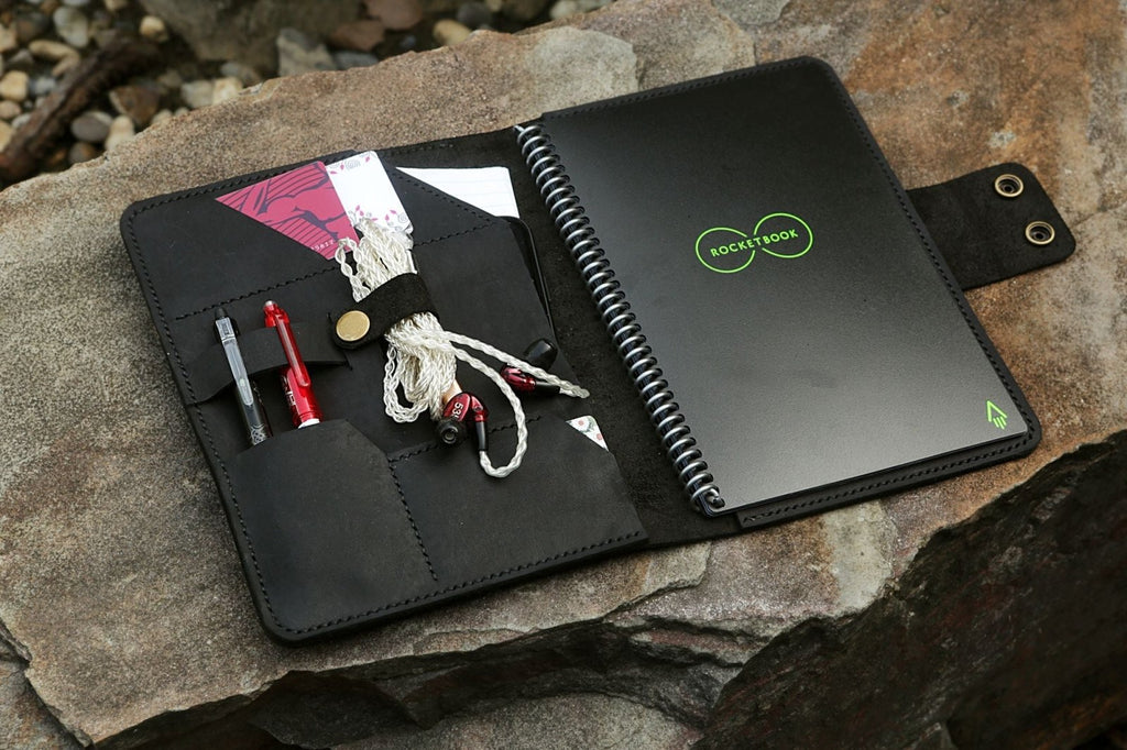 black leather rocketbook padfolio