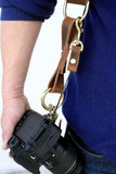 Leather dual double camera harness strap for two camera