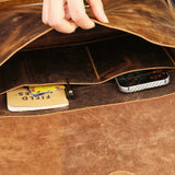 brown leather laptop bag - DMleather