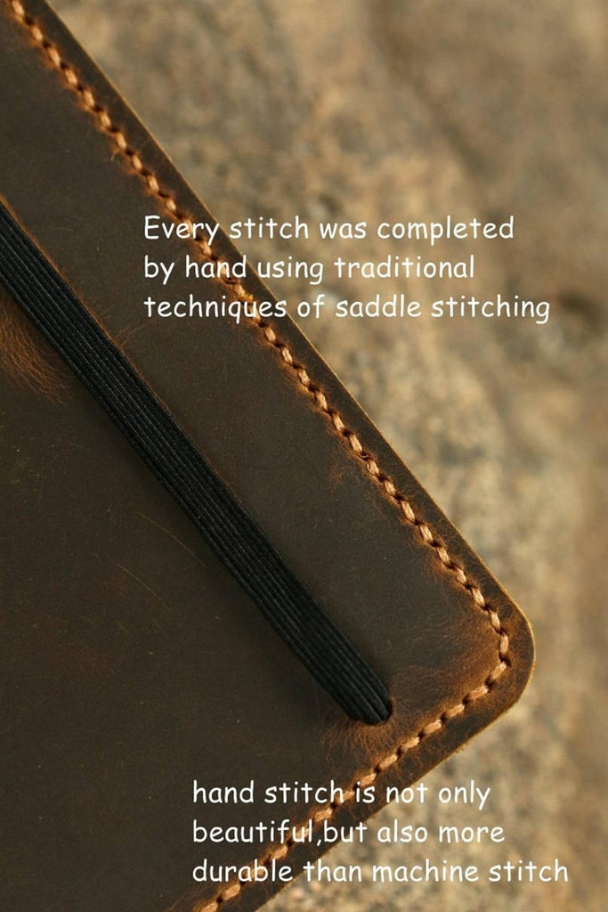 Leather notebook cover for moleskine classic notebook XL size 7.5 x 9.5 inch