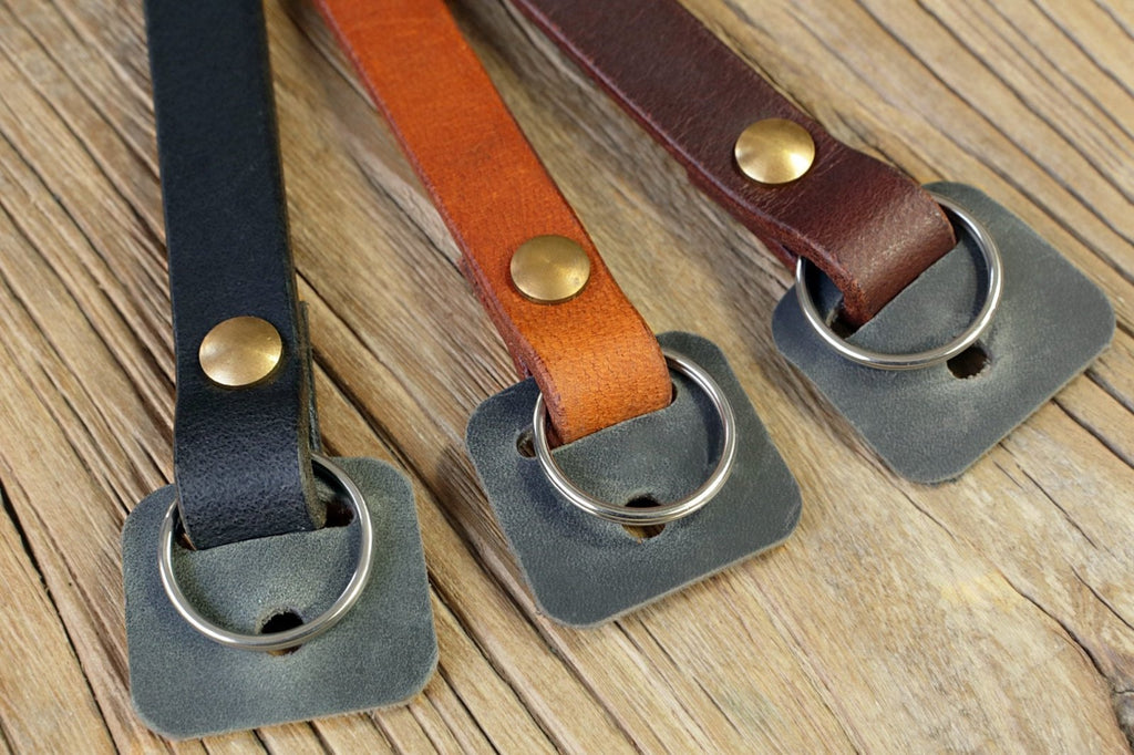 vegetable tanned leather compact camera neck strap
