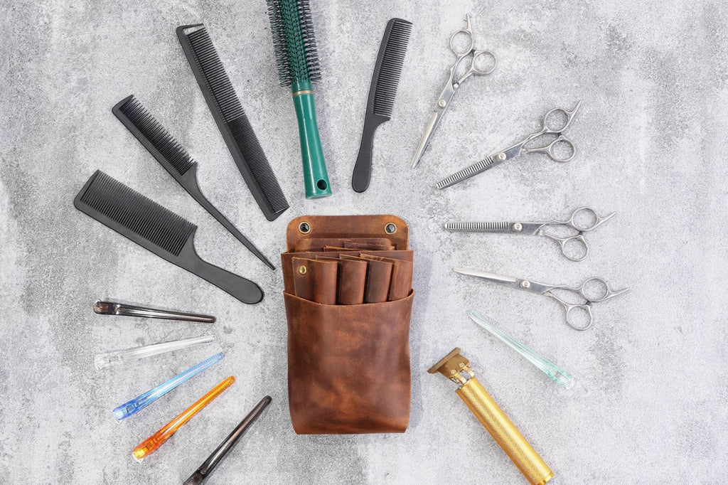 Leather barber hairdressing bag Gifts for hairdressers
