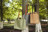 Large leather canvas wood carrying bag Waxed canvas log carrier