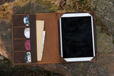 Rugged leather iPad portfolio case with stand for new iPad Air