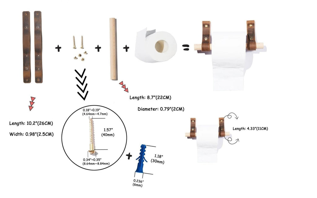 leather toilet toliet paper holder , rustic bathroom decor