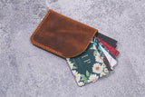 Minimalist leather credit card sleeve holder business card case wallet