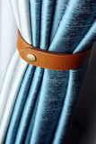 Brown full grain leather curtain ties tiebacks