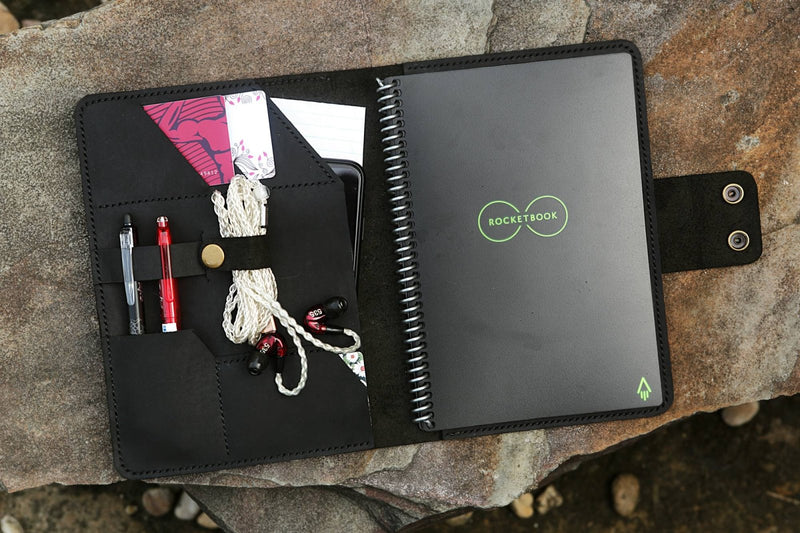 black leather rocketbook cover