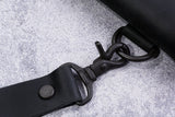 Leather Black Macbook air case bag with shoulder strap