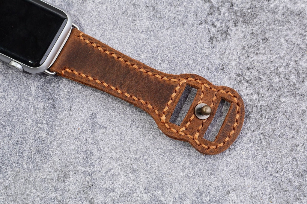 Personalized Apple Watch Leather Band Mens Leather Apple Watch Strap