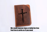Minimalist leather credit card sleeve holder business card case wallet