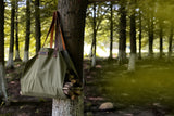 Large leather canvas wood carrying bag Waxed canvas log carrier