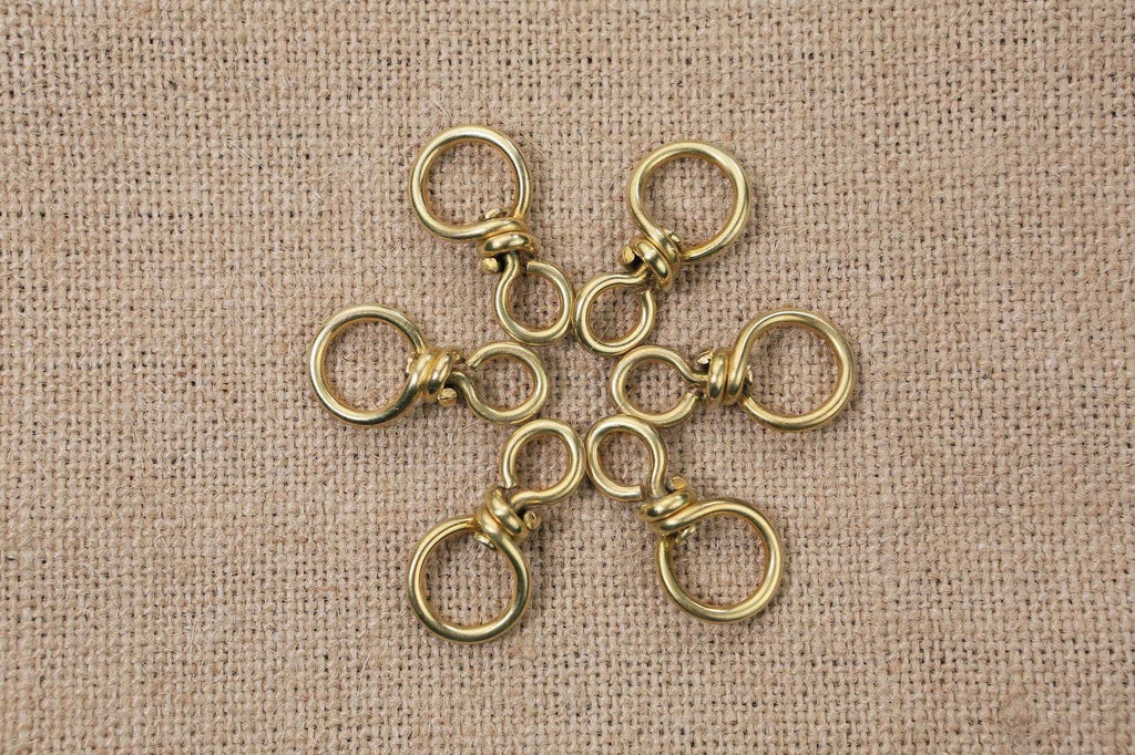 1 PCS heavy duty solid brass swivel connector loop hook for leather craft keychain ring