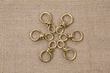 1 PCS heavy duty solid brass swivel connector loop hook for leather craft keychain ring