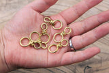 1 PCS heavy duty solid brass swivel connector loop hook for leather craft keychain ring