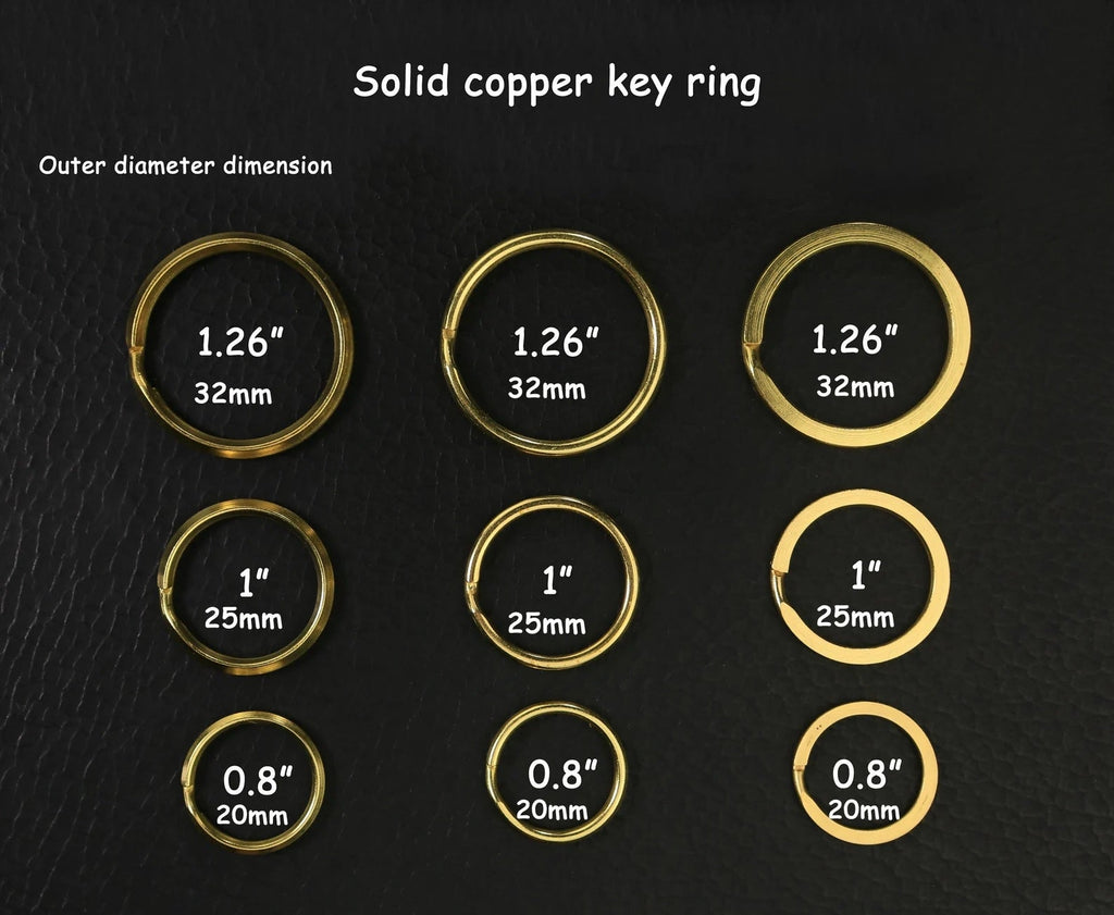10 PCS Heavy duty solid brass split key rings , 32mm 25mm 20mm split Key Rings for Keychain Car Keys Dog Tag Ring Crafts