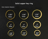 10 PCS Heavy duty solid brass split key rings , 32mm 25mm 20mm split Key Rings for Keychain Car Keys Dog Tag Ring Crafts
