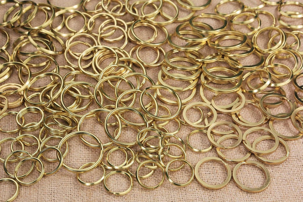 10 PCS Heavy duty solid brass split key rings , 32mm 25mm 20mm split Key Rings for Keychain Car Keys Dog Tag Ring Crafts