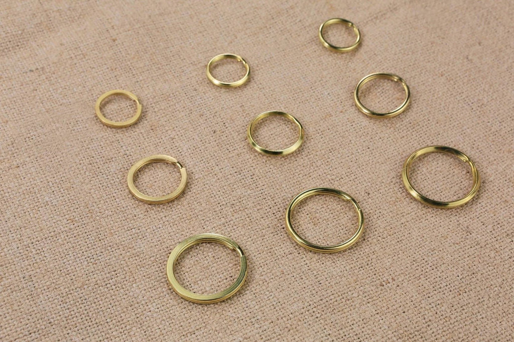 10 PCS Heavy duty solid brass split key rings , 32mm 25mm 20mm split Key Rings for Keychain Car Keys Dog Tag Ring Crafts