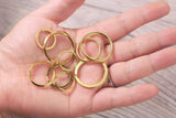 10 PCS Heavy duty solid brass split key rings , 32mm 25mm 20mm split Key Rings for Keychain Car Keys Dog Tag Ring Crafts