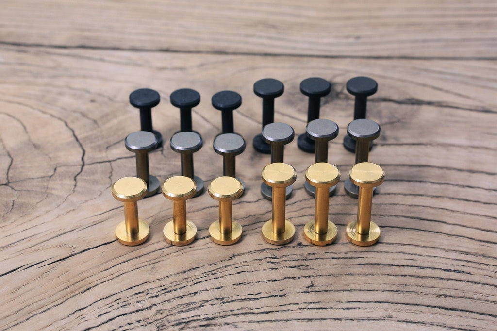 10 Sets 15mm 20mm Solid brass Chicago screws rivets for leather
